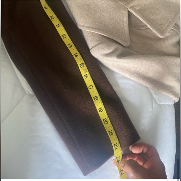 Anne Klein AK chocolate brown double breasted Tourtise button peacoat SZ M - Picture 5 of 7